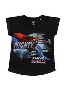 Marvel by Wear Your Mind Black Print Top