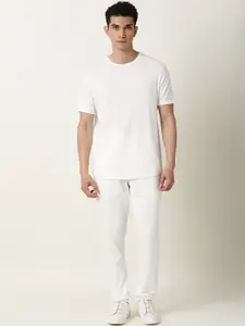 ARTICALE Men Off White Solid Slim-Fit Track Pants