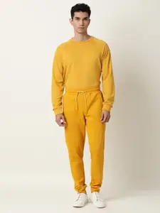 ARTICALE Men Mustard Solid Slim-Fit Track Pants