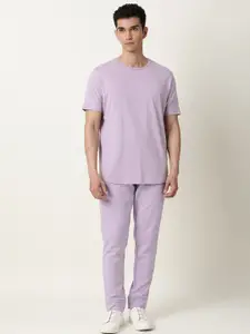 ARTICALE Men Purple Solid Slim-Fit Track Pants