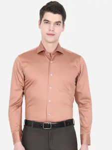 METAL Men Orange Slim Fit Cotton Formal Shirt