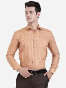 JB STUDIO Men Orange Slim Fit Formal Shirt