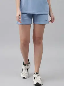 GRIFFEL Women Blue Loose Fit Sports Shorts