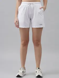 GRIFFEL Women White Loose Fit  Cotton Sports Shorts