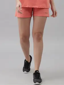 GRIFFEL Peach-Coloured Loose Fit Sports Shorts