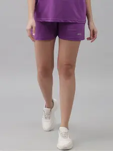 GRIFFEL Women Purple Loose Fit Sports Shorts