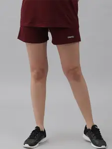 GRIFFEL Women Maroon Loose Fit Sports Shorts
