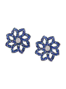 Mahi Blue Floral Drop Earrings