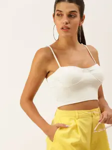 FOREVER 21 Women White Crop Top