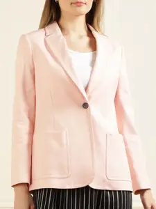 Ted Baker Women Pink Solid Single-Breasted Casual Blazer