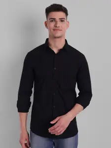 Majestic Man Men Black Comfort Slim Fit Cotton Casual Shirt