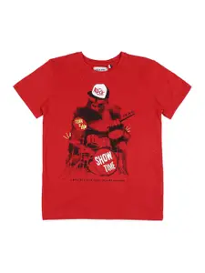 Gini and Jony Boys Red Printed T-shirt