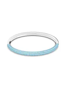 SWAROVSKI Women Silver-Toned & Blue Crystals Silver-Plated Bracelet