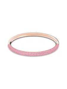 SWAROVSKI Pink Crystals Rose Gold-Plated Bangle-Style Bracelet