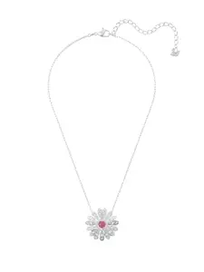 SWAROVSKI Silver-Toned & Pink Rhodium-Plated Necklace
