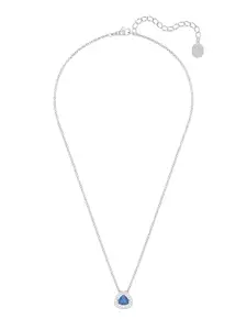 SWAROVSKI Silver-Toned & Blue Rhodium-Plated Necklace