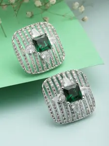 KARATCART Green Contemporary Studs Earrings