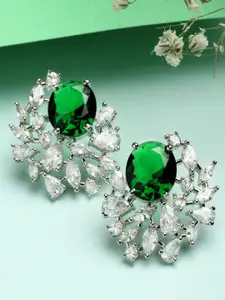 KARATCART Green American Diamond Drop Earrings