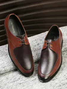 MUTAQINOTI Men Brown Solid Formal Shoes