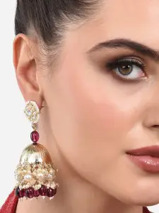 Zaveri Pearls Gold-Toned Contemporary Jhumkas Earrings