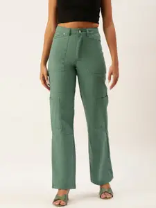 FOREVER 21 Women Green Stretchable Jeans