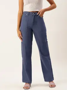 FOREVER 21 Women Blue Solid Mid-Rise Jeans