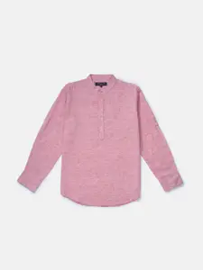 Gini and Jony Boys Pink Linen Casual Shirt