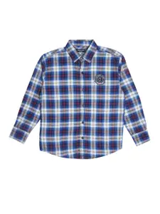 Gini and Jony Boys Blue Tartan Checked Casual Shirt