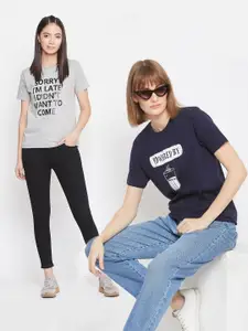 Uptownie Lite Women Multicoloured Typography 2 Printed T-shirt
