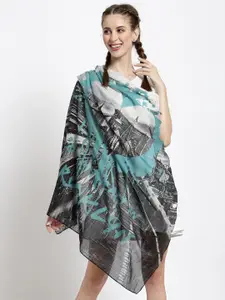 J Style Women Blue & Black Printed Scarf