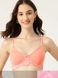 DressBerry Pack of 2 T-shirt Bra with Lace Detail