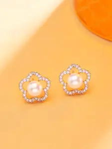 AMI Rose Gold Contemporary Studs Earrings