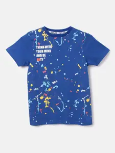 Angel & Rocket Boys Blue Printed T-shirt