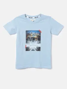 Angel & Rocket Boys Blue Printed T-shirt