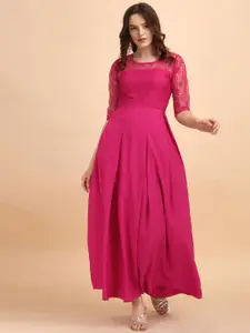 SHEETAL Associates Pink Crepe Maxi Dress