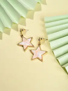 SOHI Women Multicoloured Star Shaped Gold Plated Drop Earring