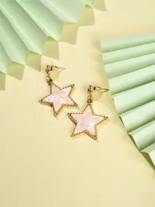 SOHI Women Multicoloured Star Shaped Gold Plated Drop Earring