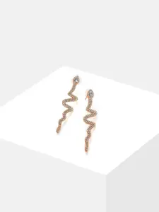 SOHI Women Silver Plated Contemporary Drop Earrings