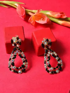 SOHI Women Multicoloured Contemporary Gold Plated Designer Stone Drop Earrings