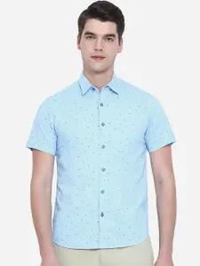 Greenfibre Men Blue Slim Fit Printed Casual Shirt