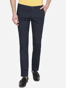 Greenfibre Men Navy Blue Skinny Fit Trousers