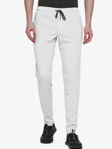 JADE BLUE Men Grey Solid Slim-Fit Cotton Track Pants