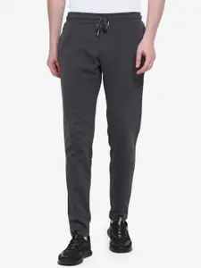 JADE BLUE Men Grey Solid Slim-Fit Pure Cotton Track Pants