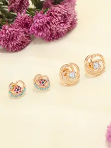 ZINU Rose Contemporary Studs Earrings