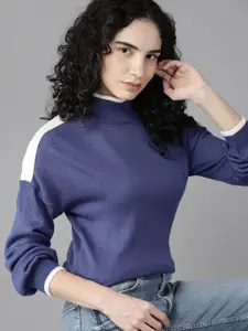 Roadster Women Navy Blue Solid Pullover