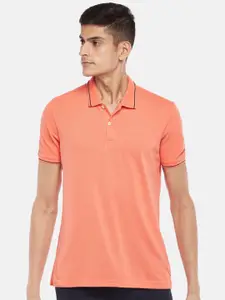 BYFORD by Pantaloons Men Peach-Coloured High Neck Outdoor T-shirt