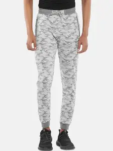 Ajile by Pantaloons Men Grey & White Camouflage Slim Fit Joggers