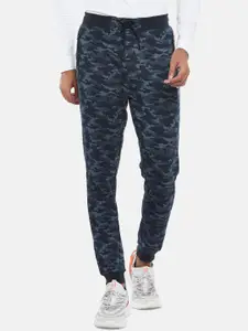 Ajile by Pantaloons Men Navy Blue Camouflage Printed Slim-Fit Joggers