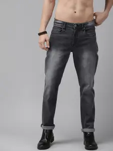 The Roadster Lifestyle Co Men Grey Tapered Fit Heavy Fade Stretchable Jeans