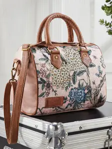 Mona B Pink Kilim Inspired Upcycled Canvas Handbag